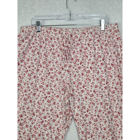 Lauren Ralph Lauren Cotton Pajama Set Womens XL White Red Floral Sleepwear PJ - Picture 9 of 13